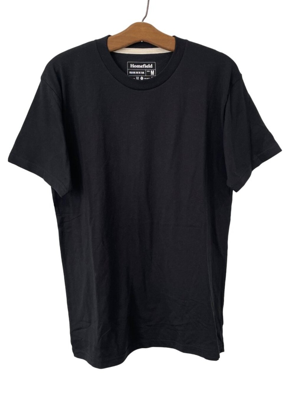 Homefield T Shirt Medium Crewneck Short Sleeve Black Cotton Poly Plain Basic Tee